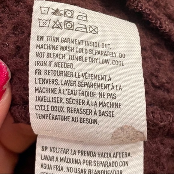 American Eagle Outfitters Teddy Sherpa Hoodie Jacket Brown - M - Picture 6 of 6